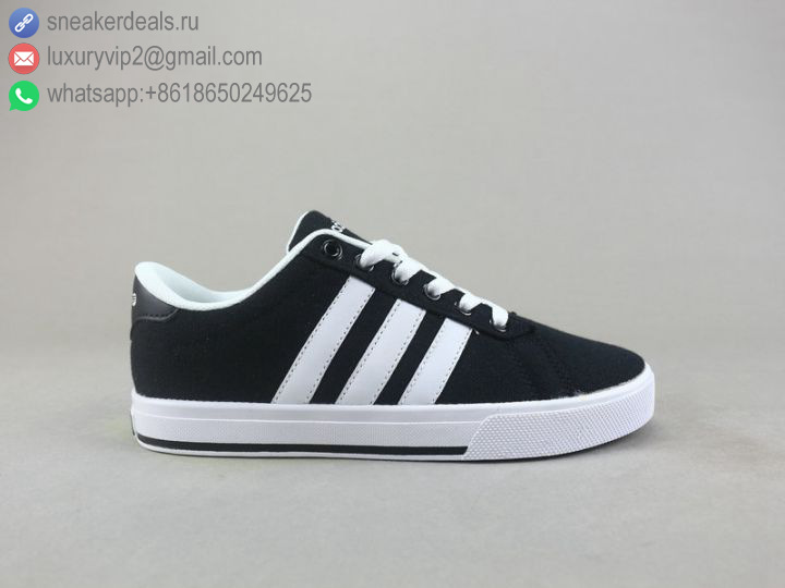 ADIDAS NEO RUNNEO LOW BLACK WHITE UNISEX CANVAS SKATE SHOES
